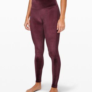 Lululemon Wunder Lounge High Rise Tight 28in garnet velvet